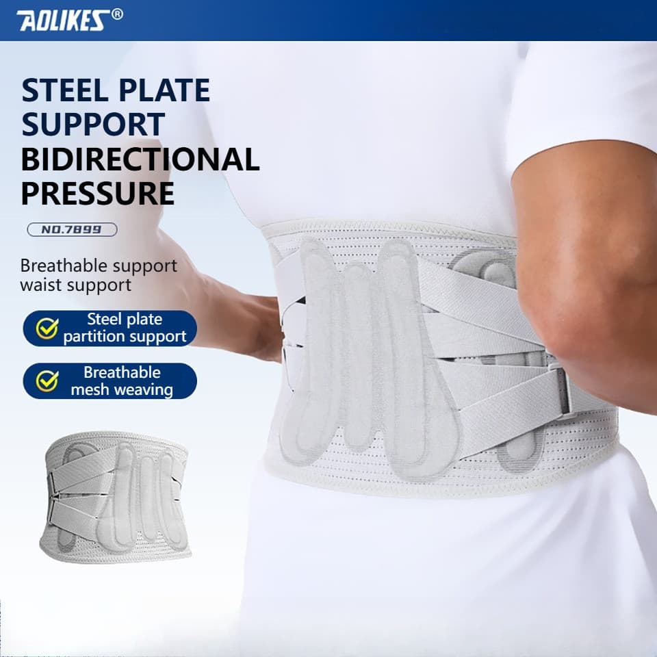 AOLIKES Sports Aptidão Compressão Lombar Cinto Placa De Aço Respirável Suporte Fixo Protetor De Cintura