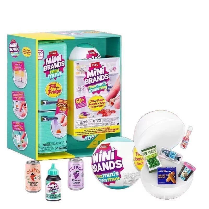 Zuru Mini Brands: Conjunto para Preencher a Geladeira, Série DIY de Miniaturas de Resina, Caixa Surpresa, Brinquedo Cole