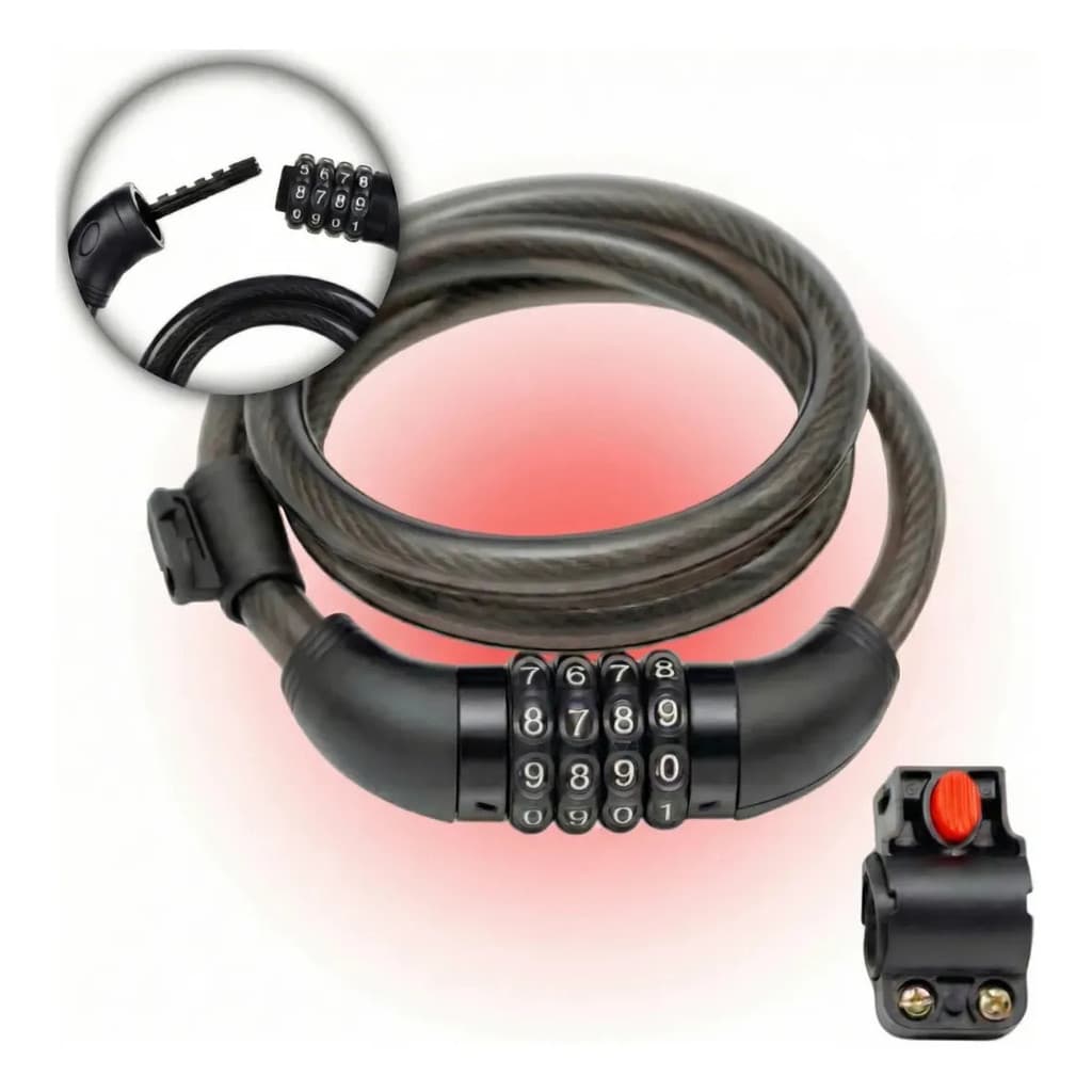 Cadeado Segredo Bicicleta Reforçado Cabo Aço Trava Bloqueador Senha Para Moto Bike Corrente Aço Antifurto 12mm X 1,20m