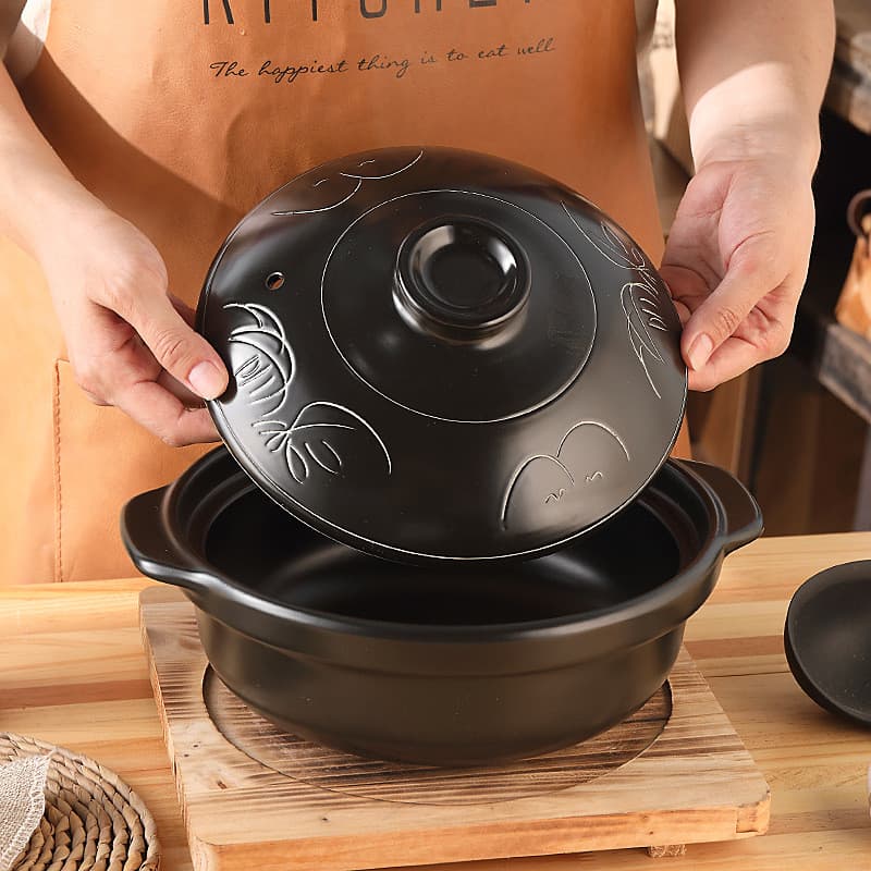 Caçarola guisado pote queima a seco não-rachaduras panela de sopa doméstica arroz comercial cerâmica pequena caçarola re