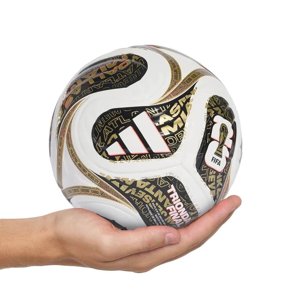 Mini Bola Adidas Campo Trionda Finals Branco/Dourado Oficial + NF