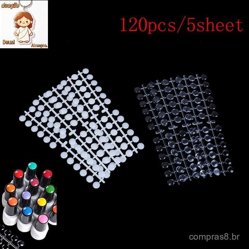 120 Peças Paleta De Esmalte Para Arte Em Unhas Ponto Plano Manicure Cartão De Cores Gel Dicas Novo