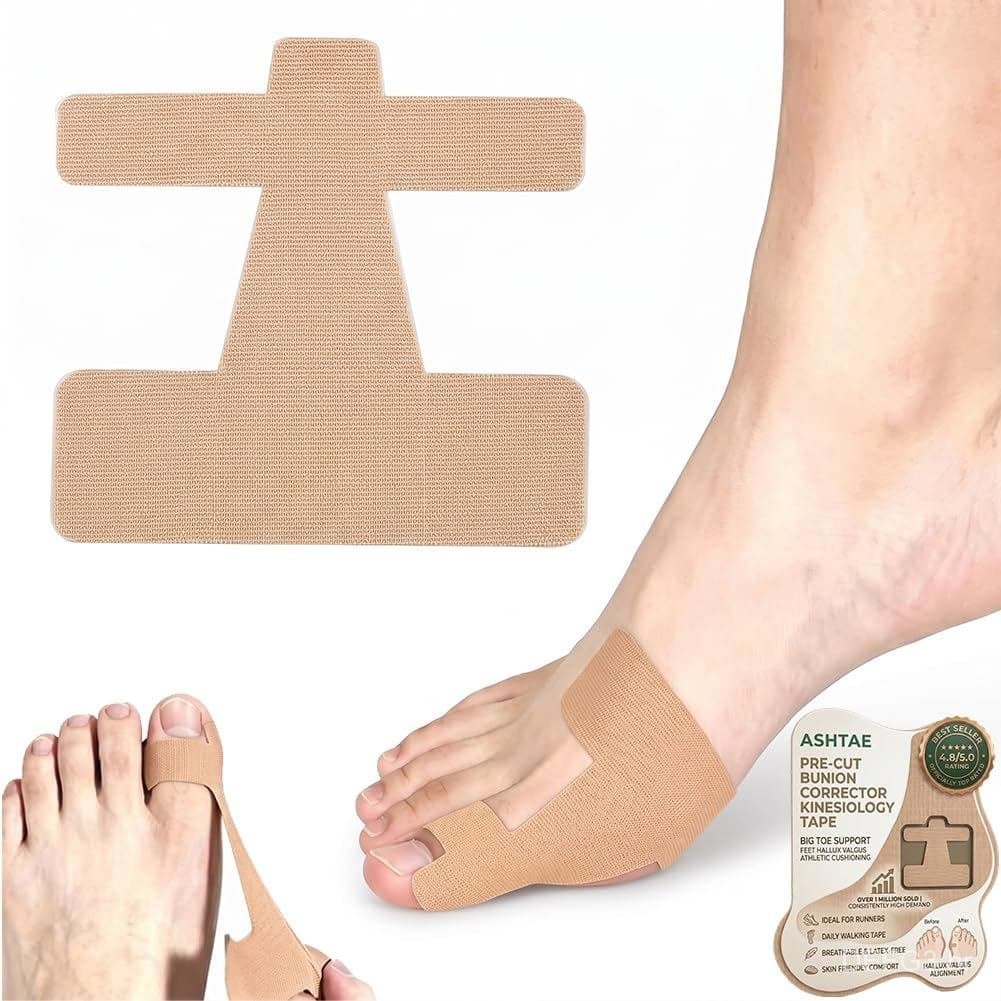 Corretor de Joanete Pré-Cortado, Fita de Kinesiologia, Suporte para o Dedo Grande do Pé, Hálux Valgo, Amortecimento Atlé