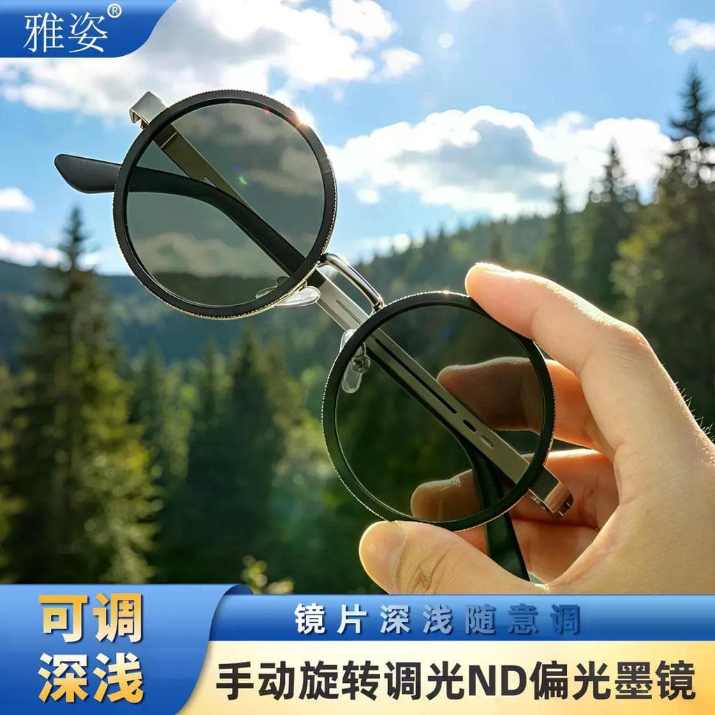2026 novo estilo Manual rotativo escurecimento polarizado óculos de sol das mulheres dos homens pode ajustar a mão brilh