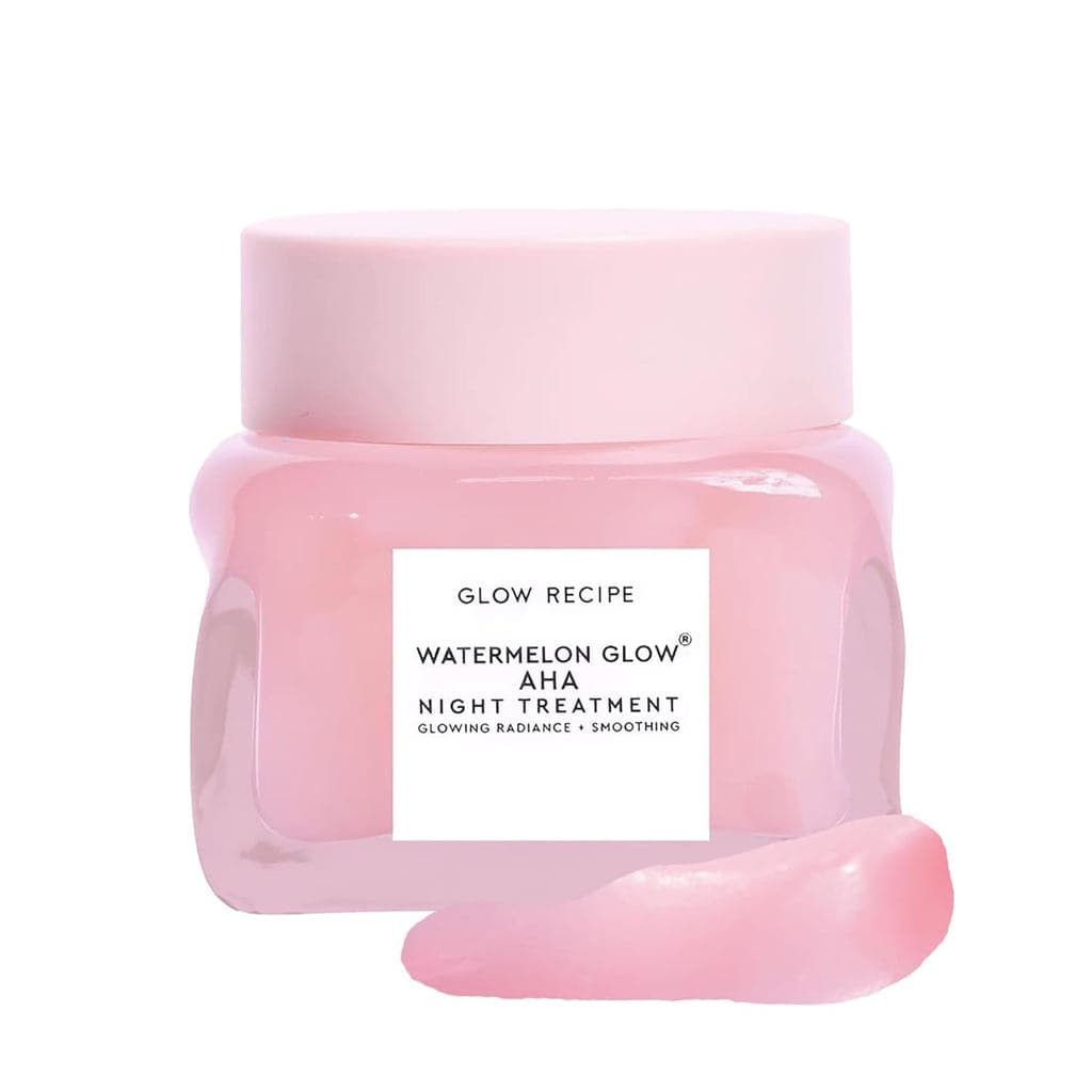 Glow Recipe Watermelon Glow AHA Night Treatment, Máscara Noturna de Renovação da Pele, Tratamento Esfoliante com AHA com