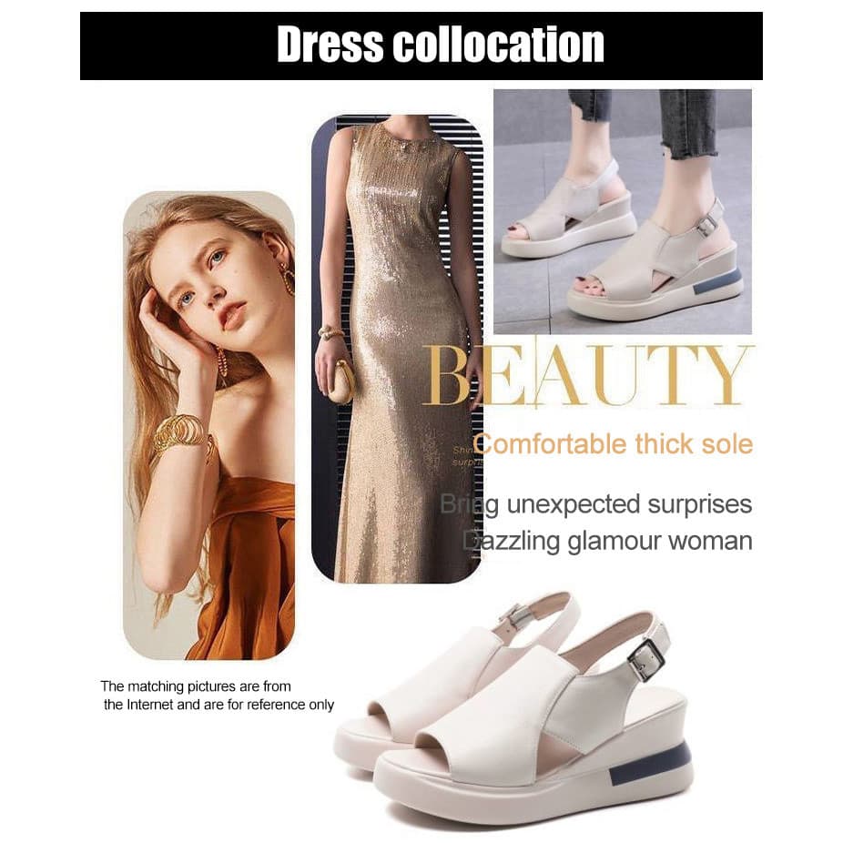 [Elegância Casual] Thick-soled Roman Style Sandals Sandália Plataforma/Feminina/Estilo Casual Sandálias/Estilo Casual/Fe