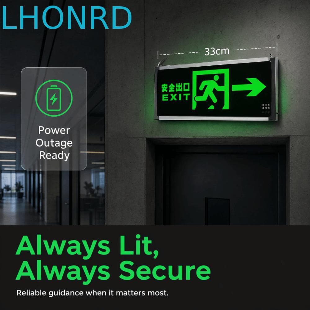 Luz De Saída De Emergência LHONRD , Sinal Segurança Suspenso Verde , Lâmpada De Advertência Indicadora De LED De Dupla F