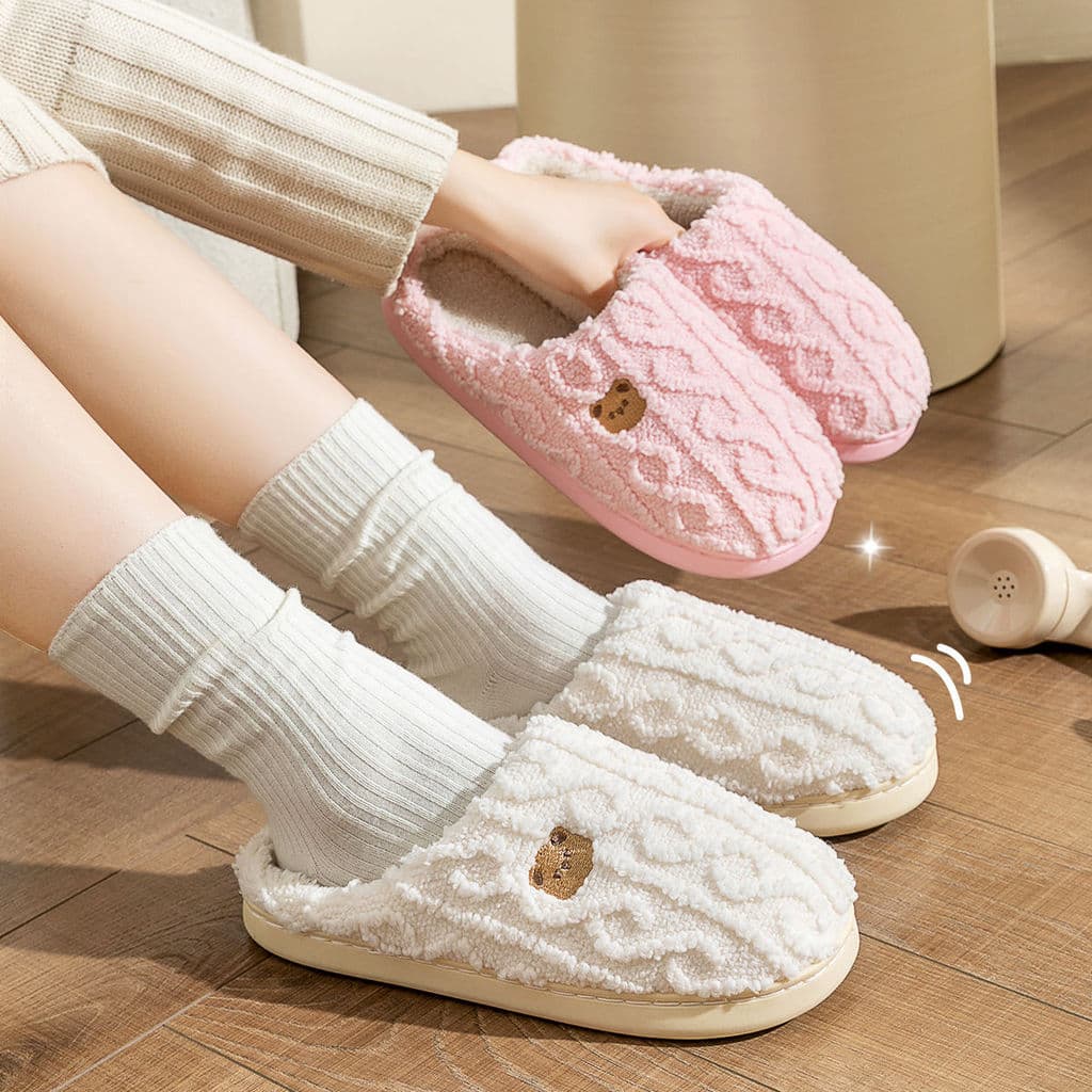 Homens mulheres outono inverno chinelos de algodão interior pelúcia bonito de sola grossa quente chinelos de lã doméstic