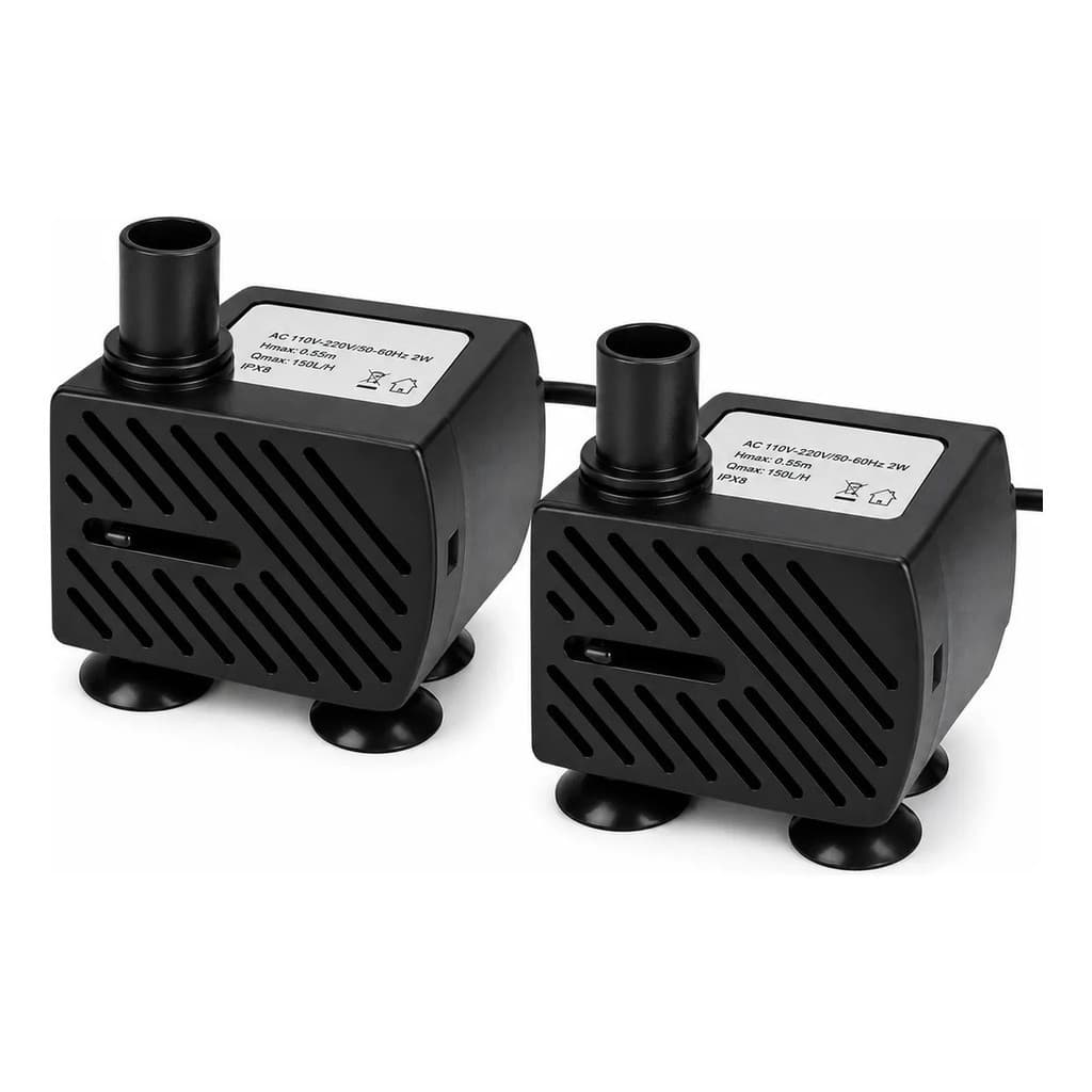 Kit 2 Bomba Submersa Aquário Decorativa 2w Bivolt Silenciosa