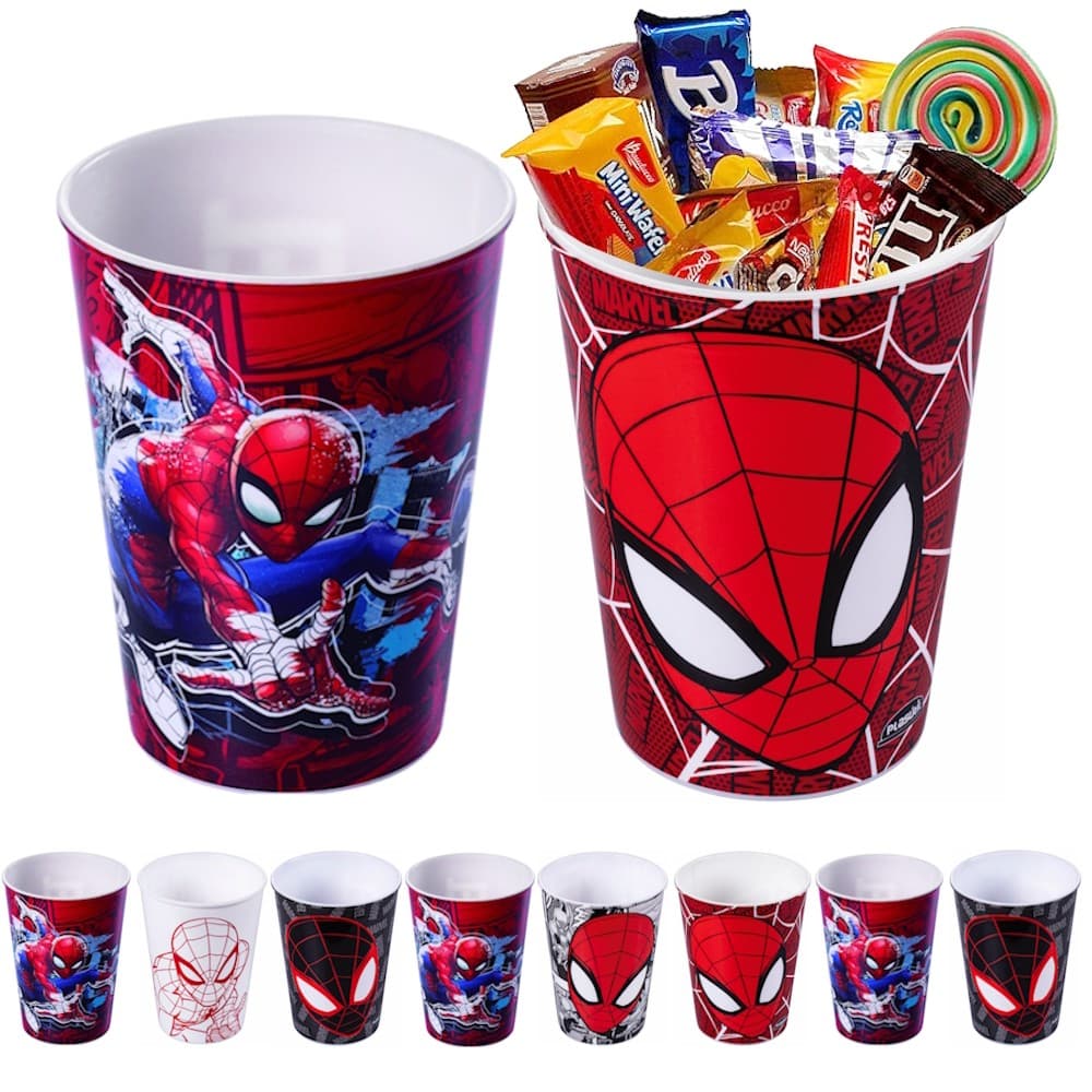 Kit com 10 Copos Homem Aranha de 320ml Plasútil Festa Crianças