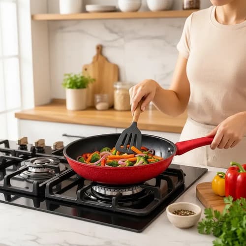 Frigideira Revestimento Nanocerâmico 20cm - Vermelha Vermelha