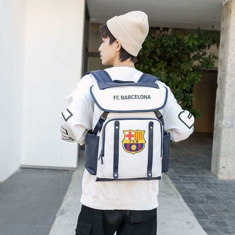 Barcelona mochila grande capacidade esportes lazer mochila computador couro do plutônio mochila masculino estudante ins