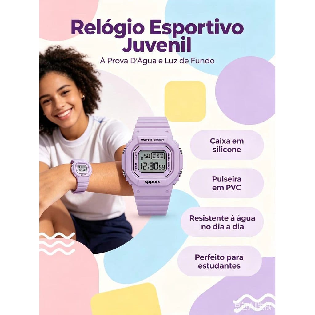 Relógio feminino estudante relógio influenciador venda quente unicórnio relógio feminino estudante esportes à prova dwat