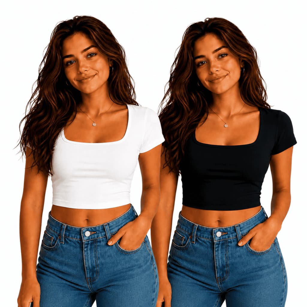 Cropped Feminino Decote Quadrado Blusa Cropped Alcinha Suplex Moda Feminina Verão Básico Top Ajustável