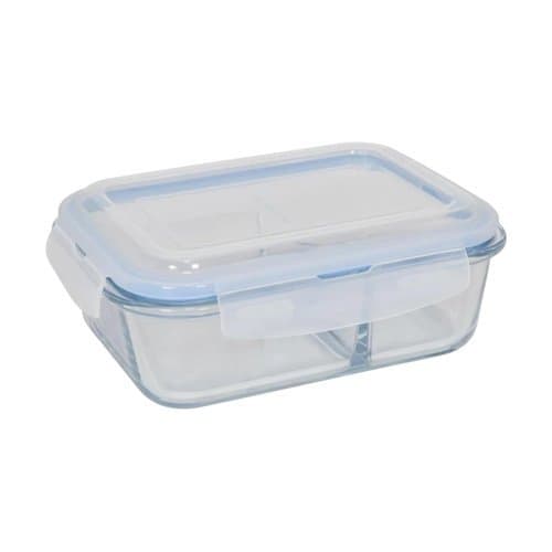 Kit 3 Potes Vidro 1040ml Hermético Divisória Livre BPA Marmita Fitness