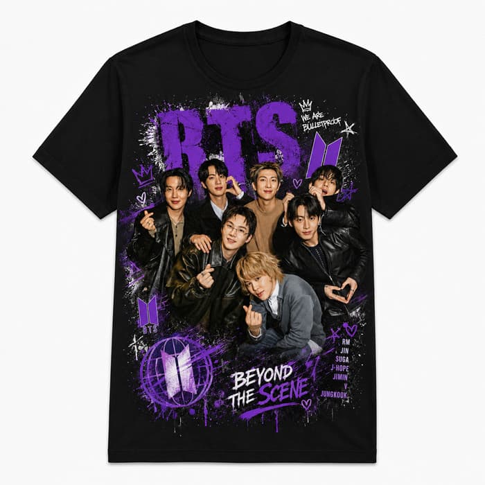 Camiseta Banda BTS  Premium Estampa Full Army K-Pop Unissex