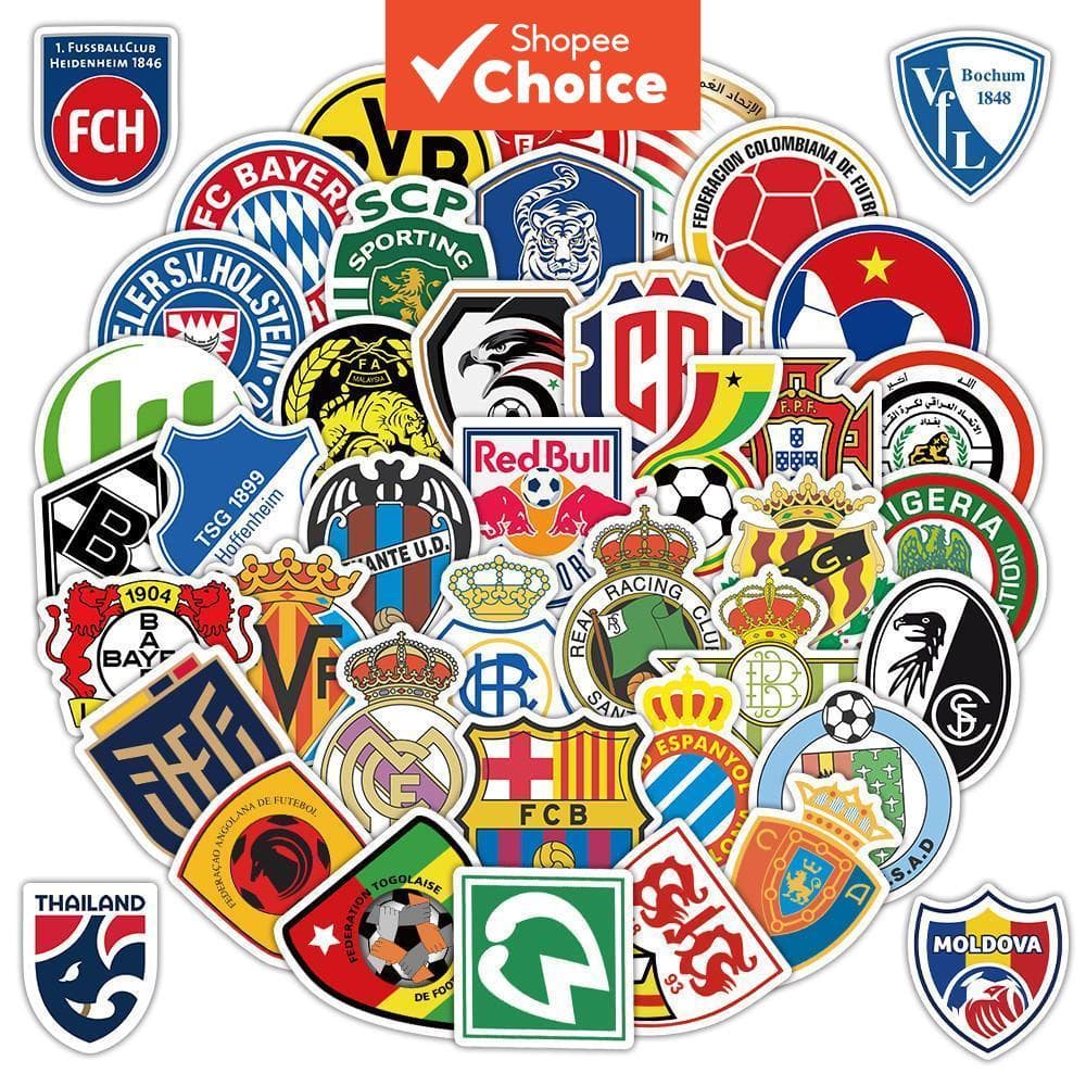 Adesivos Emblema Da Equipe De Futebol , 300 Peças , À Prova D'água , Logotipo Esportivo , Para Capacete De Skate , Guita