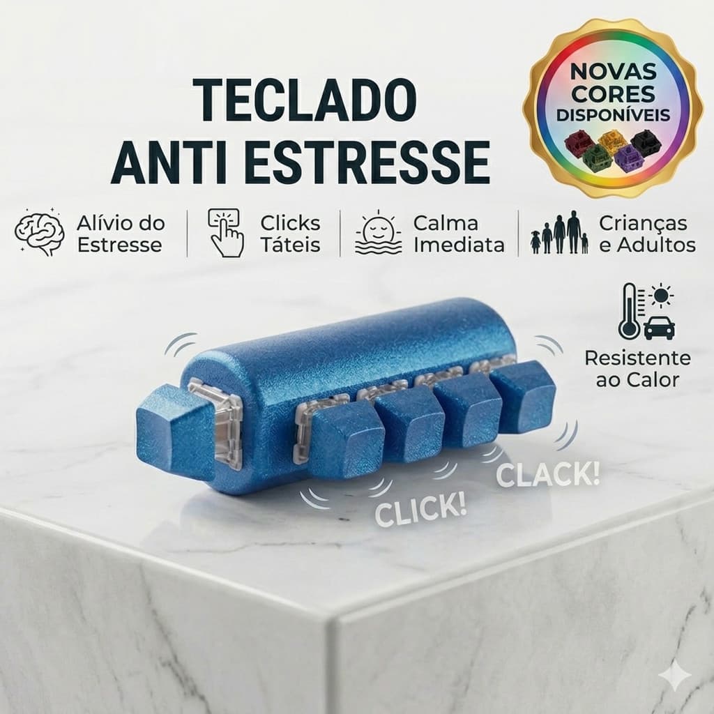 Teclado antiestresse Relaxante Fidget Toy - Criança e Adulto com Click Satisfatório