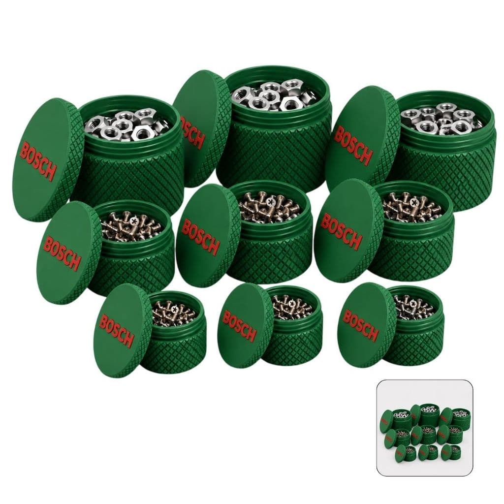 Kit 3 Porta Trecos Bosch Porta Parafusos Tampa Rosca Vedável 3 Tamanhos