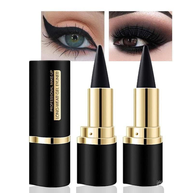 Conjunto de 2 Delineadores em Gel, Delineador à Prova d'Água e Anti-Manchas, Molde para Maquiagem dos Olhos, Paleta de S