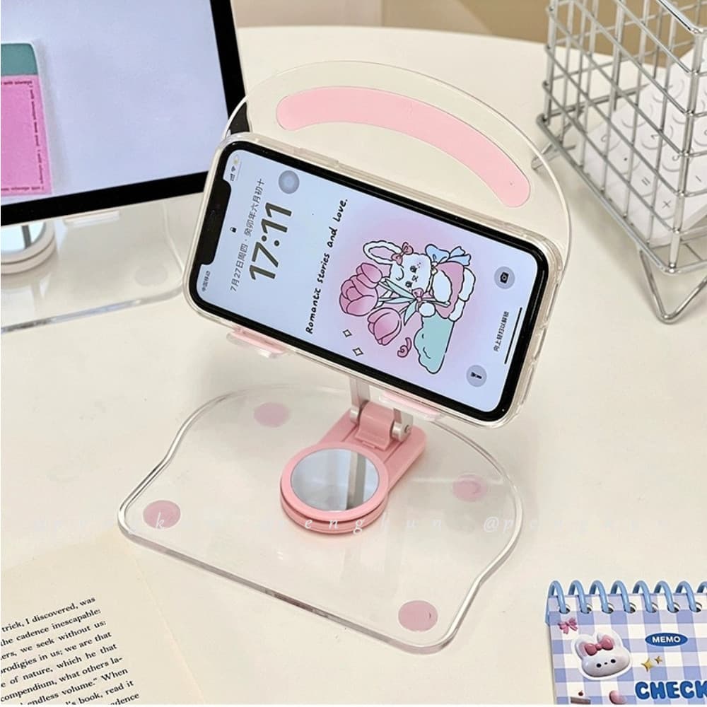 Suporte de telefone de mesa preguiçoso Tablet suporte computador Universal acrílico transparente dormitório boas coisas