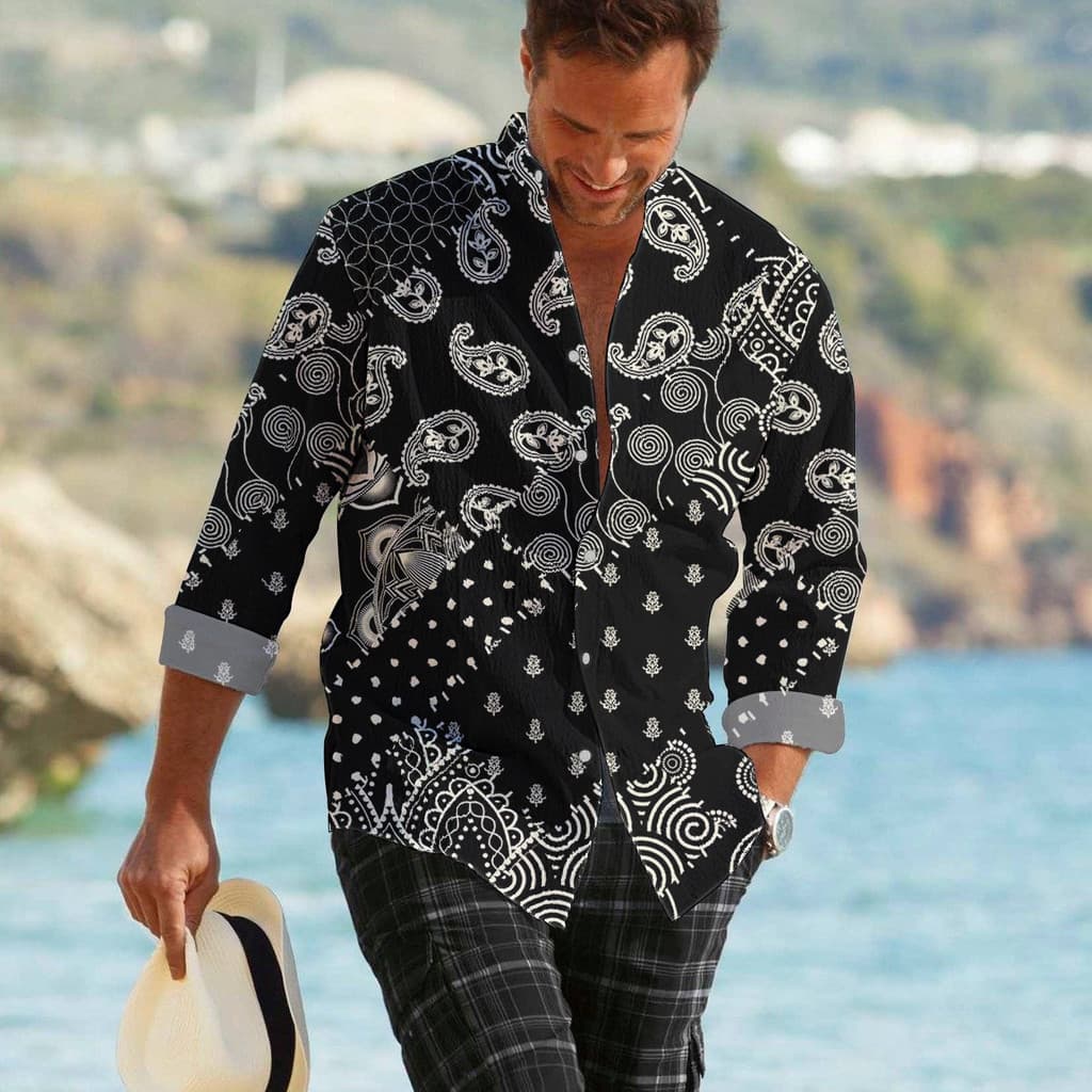 Comércio exterior Cross-Border venda quente 2024 nova flor de caju 3D impressão Digital moda masculina único Breasted St