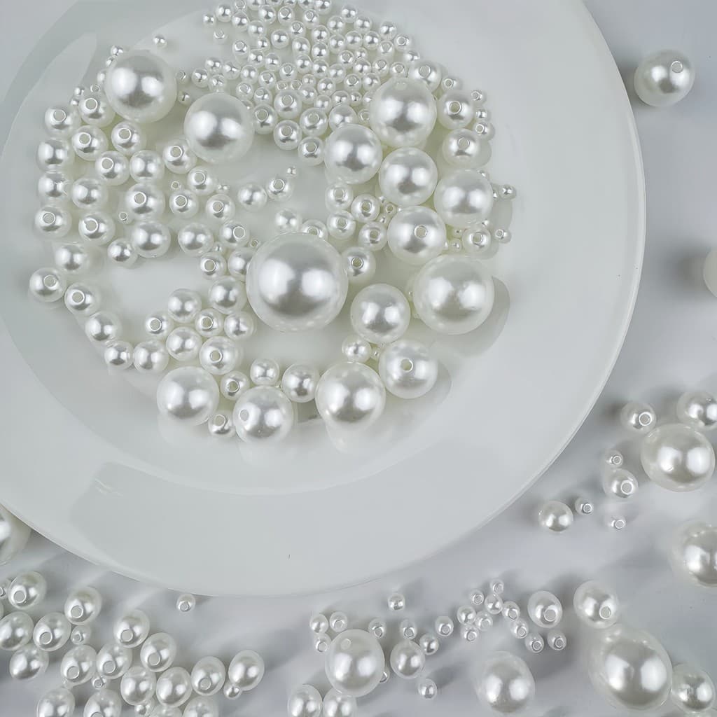 ABS imitação de pérola 3-20mm comum buraco reto solto grânulo pérola colar mão frisado pulseira DIY jóias acessórios