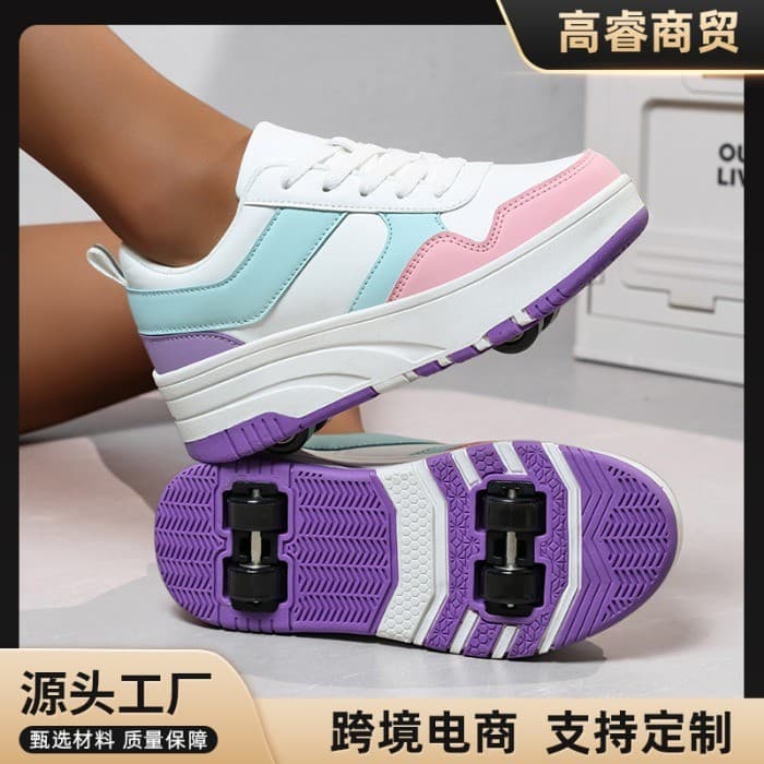 Venda quente sapatos infantis Runaway sapatos de rolo de quatro rodas meninos meninas sapatos deformados estudante patin