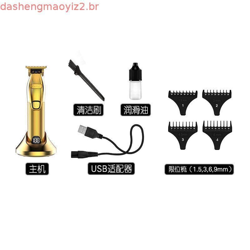 Kemei Hair Clipper Professional Trimmer Barbers Cordless Rechargeable Hair Cutting Grooming Kit T Blade LED Display Zer