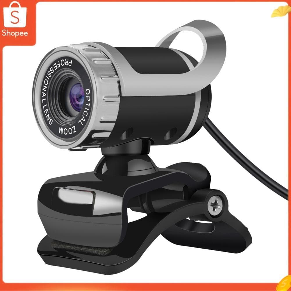 HXSJ S9 Web Câmera Digital Webcam Rotativa 1080P Foco Manual Microfone Embutido para Windows Android TV (Prata