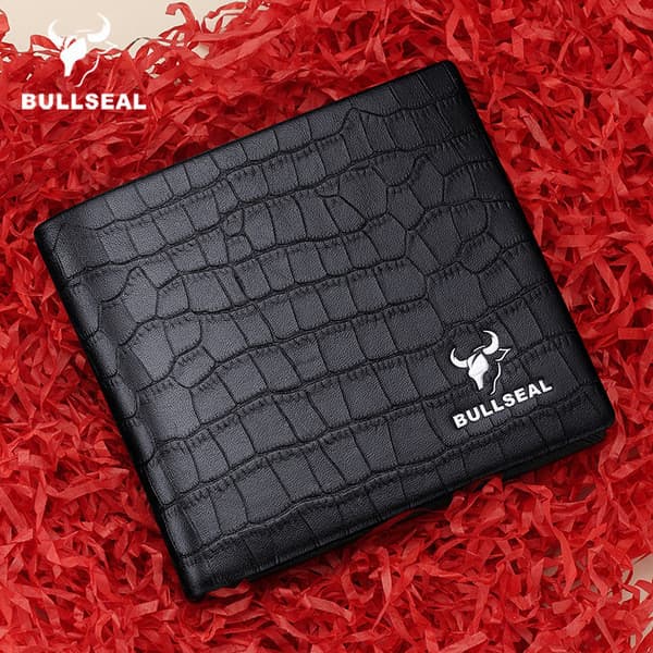 | carteira masculina pequena | 【carteira masculina couro】 carteira masculina grande ❁Niu Ilustrated bullseal Carteira Ma