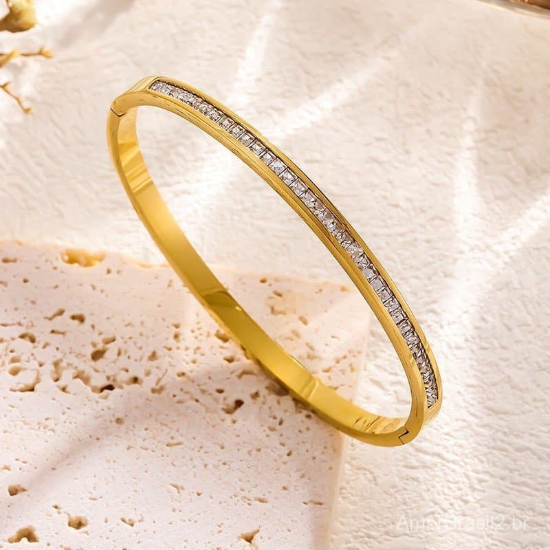 Pulseira de respiração de bebê em aço titânio 18K, pulseira de diamante leve e luxuosa de alta qualidade