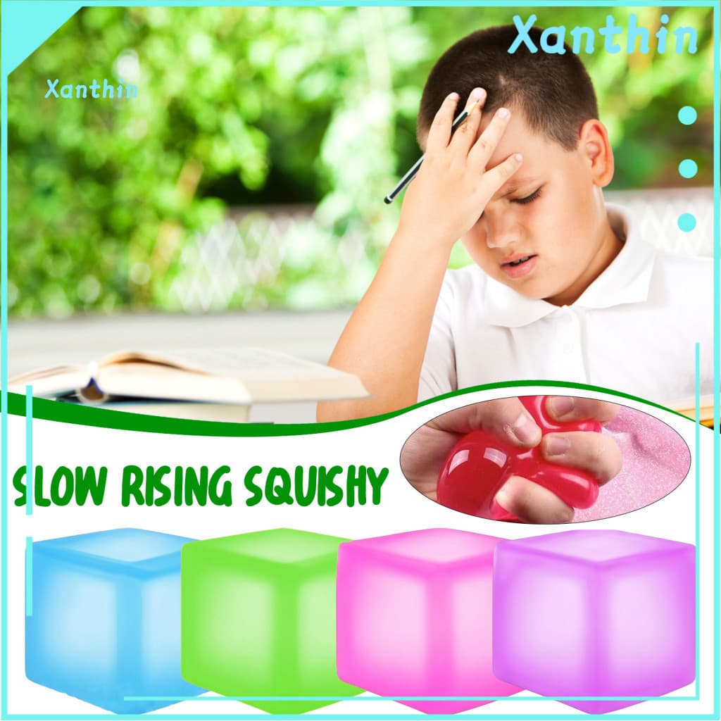 Ice Cube Stress Toy Reliever 4 Pcs Frosted Squeeze Soft Stretchy Tpr Slow Ball Anxiety Relief Fidget Classroom Prizes Pa