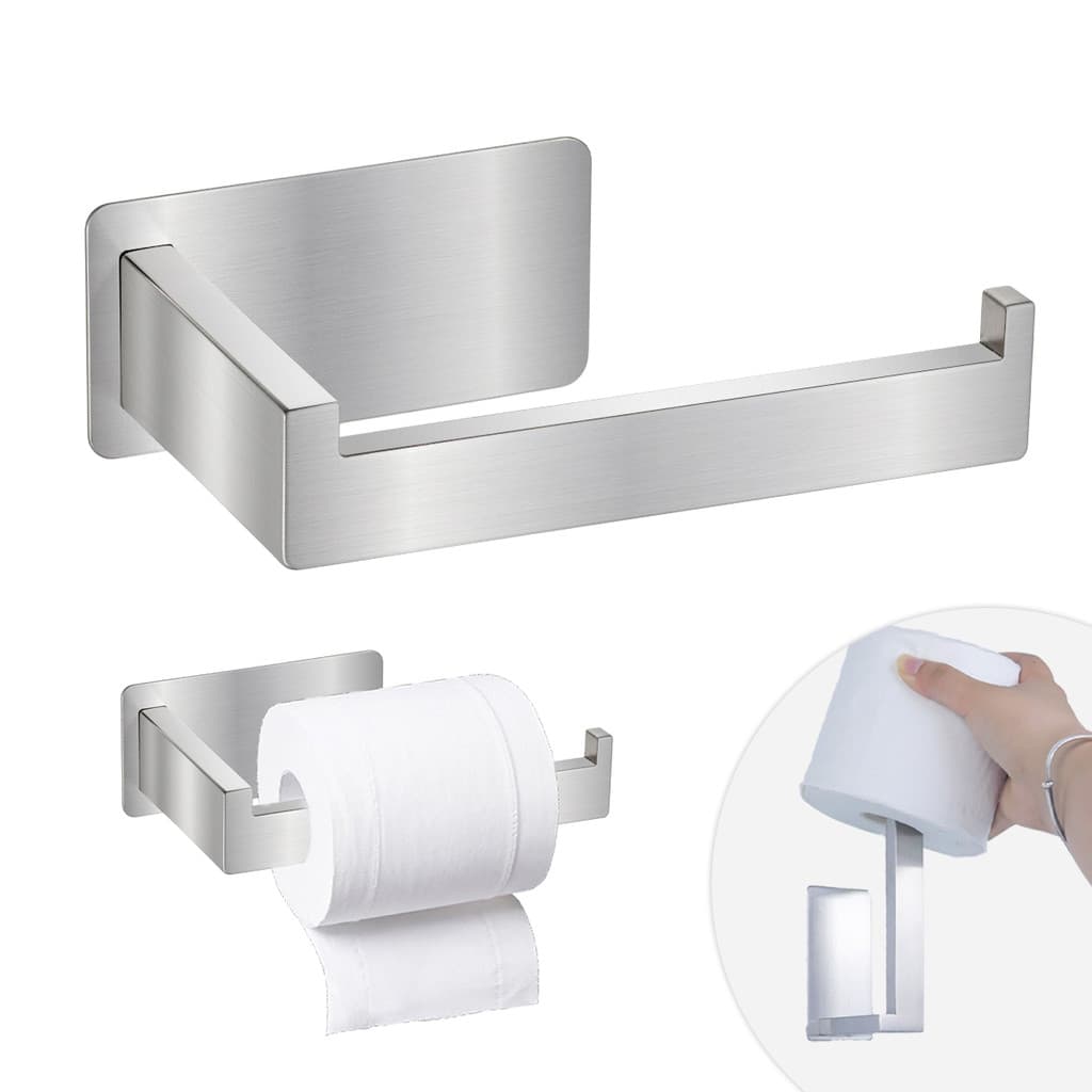 Suporte para Papel Toalha 304 Inox com Adesivo | Porta-Rolo Banheiro Cozinha| Resistente à Água e Ferrugem