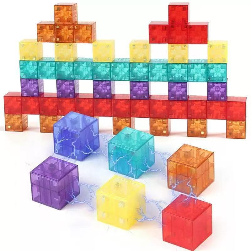 Conjunto De Blocos De Construção Magnéticos , Brinquedo Educacional De Cubo DIY Para Crianças