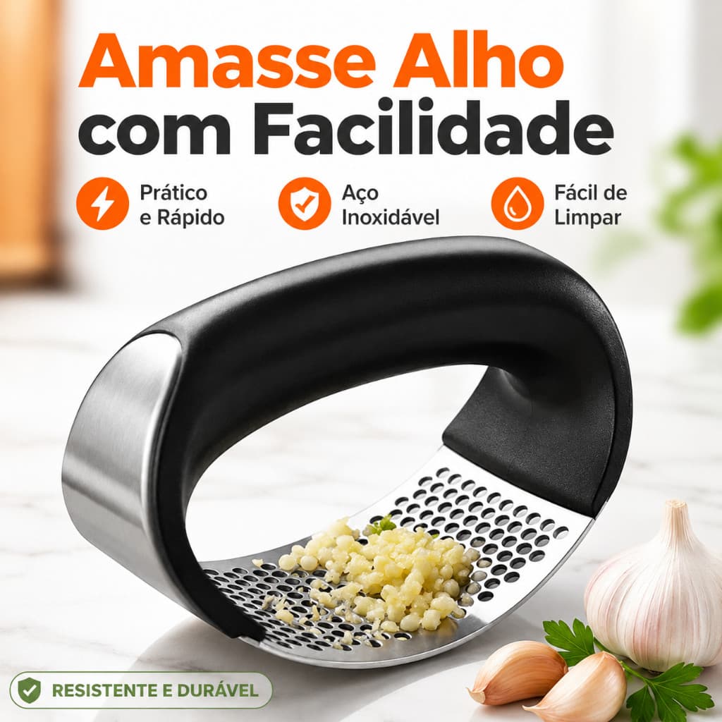 Prensa Manual De Alho Em Aço Inoxidável-Prático , Simples E Rápido Para Extrair Suco Moer .