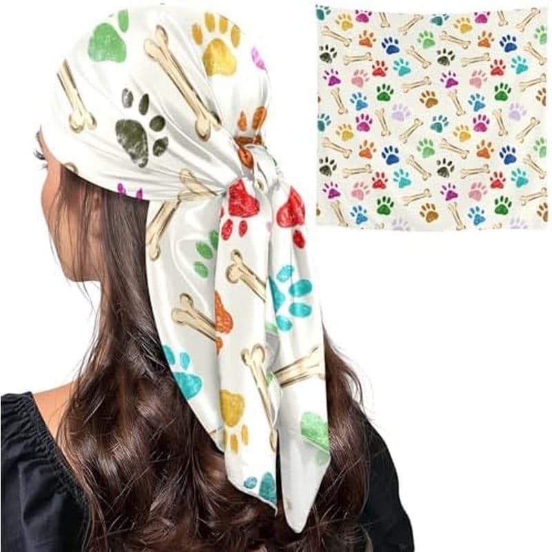 Lenço De Pescoço De Cabelo De Cabeça Para Mulheres Quadrado Bandanas 35 Polegadas