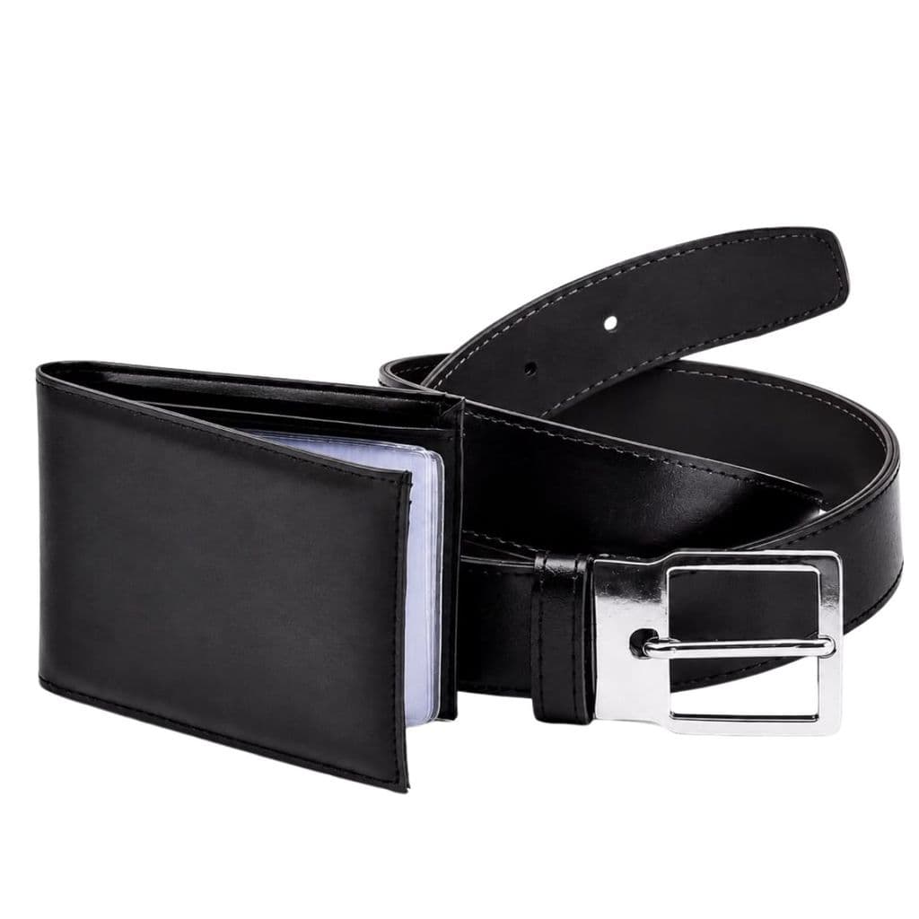 Kit 2 Com Carteria Masculinas + Cinto Lucro Preto Liso