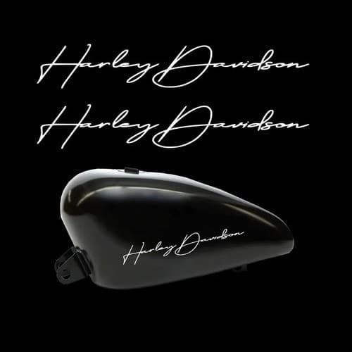 Adesivo Escrita Compatível Harley Tanque Lettering Branco