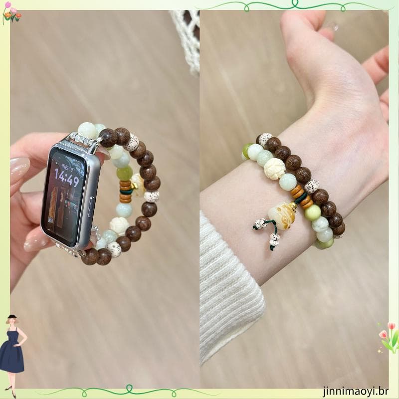 Adequado para pulseira huawei 11/11Pro cinta quatro materiais duplo frisado huawei pulseira 10/9/8nfc cinta