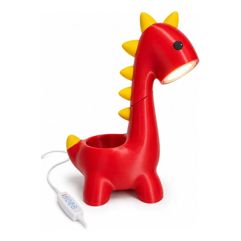 Luminária de Mesa Dinossauro LED USB Abajur Decorativo Infantil Porta Canetas