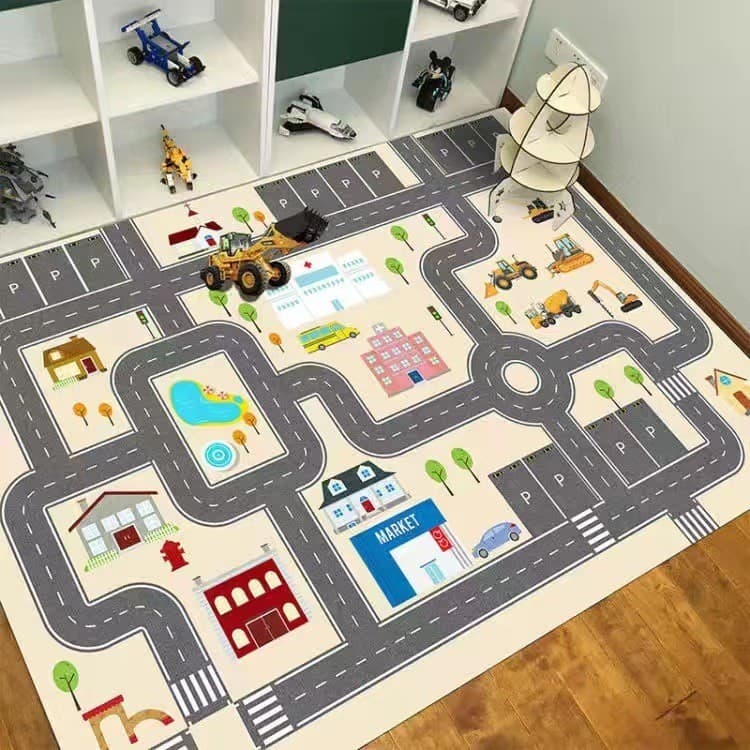 Bonito cabeceira tapete completo tapete do agregado familiar quarto das crianças Anti-deslizamento tapete do bebê rastej