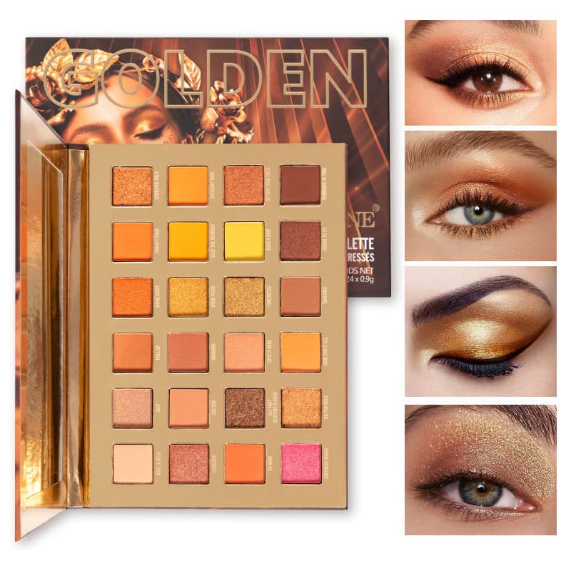 Paleta de blush, iluminador e sombra de 24 cores, com acabamentos matte, perolado, glitter e brilho fino, multiuso em um