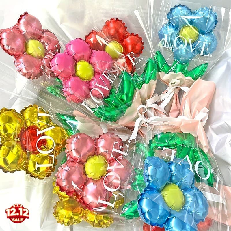 5pcs Balões De Folha De Flor De Cinco Pétalas Para Decoração De Festa De Aniversário De Casamento