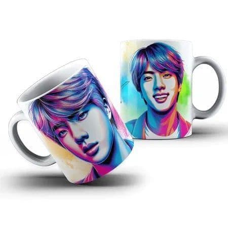 Caneca BTS Suga J-Hope Jungkook RM VJin e Jimin Kpop Colorida Cerâmica Personalizada Promoção2