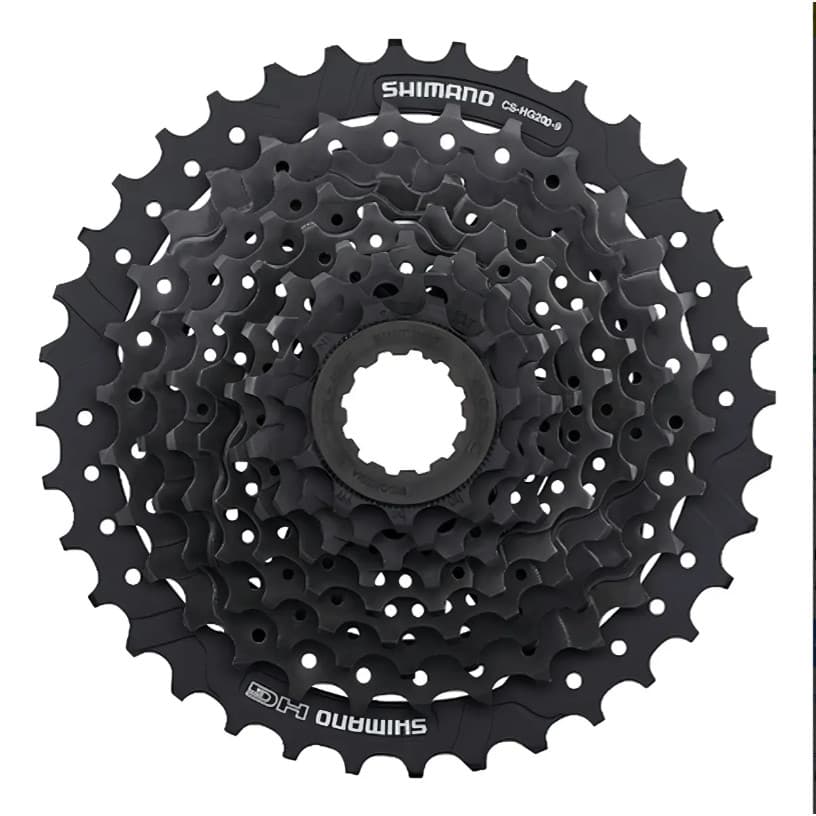 Cassete K7 Shimano CS-HG200 9v 11/36 MTB HyperGlide Preto Compatível Shimano Sram Bike