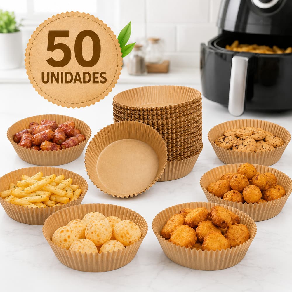 Kit 50 Formas Fritadeira Elétrica Descartável Para Air Fry
