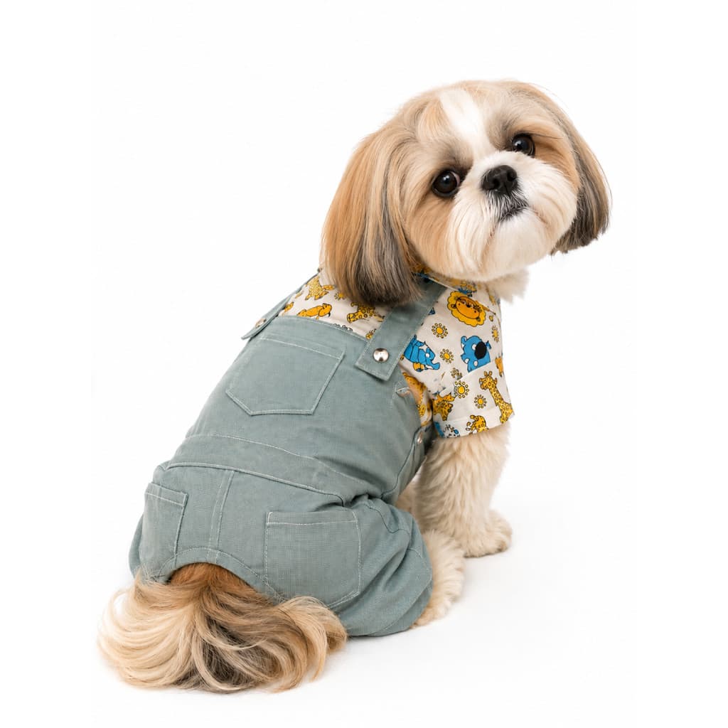 Jardineira Pet Macacão para Cachorros com Camisa TAM 8