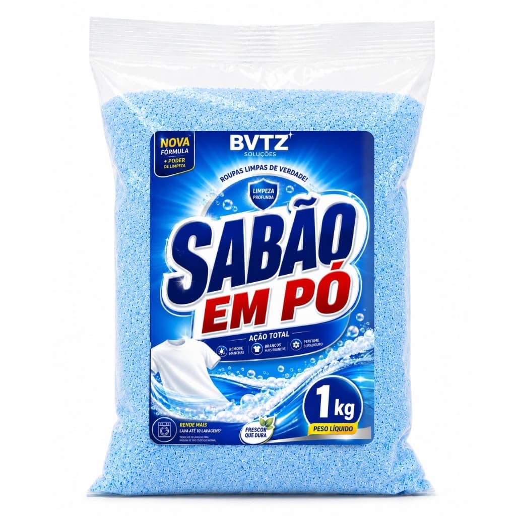 Sabão Em Pó Para Lavar Roupas Brancas E Coloridas Multiação Concentrado Limpeza 1Kg