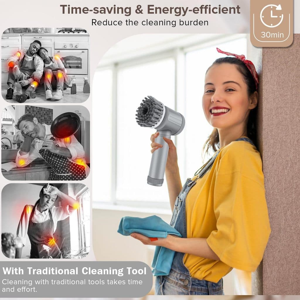 Escova de limpeza elétrica cozinha banheiro limpador multifuncional brilho de sapato elétrico